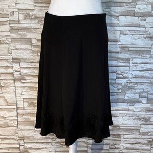 SUNNY LEIGH Black Textured A-Line Midi Skirt